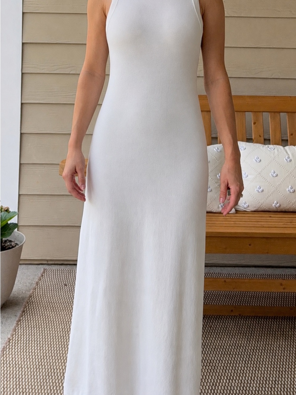 Classic White Sleeveless Maxi Dress